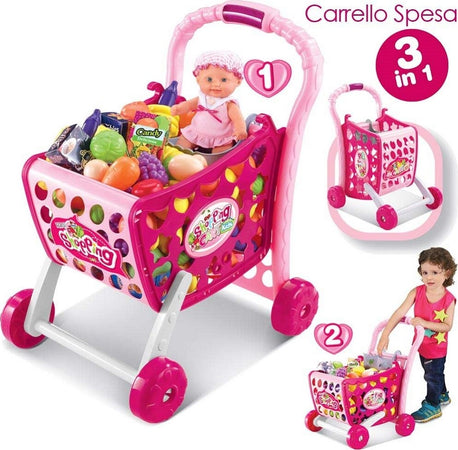 CARRELLO SPESA SUPERMARKET PER BAMBINI ROSA AZZURRO CON FRUTTA E VERDURA 3IN1 Giochi e giocattoli/Giochi d'imitazione e accessori di travestimento/Negozi e accessori Trade Shop italia - Napoli, Commerciovirtuoso.it