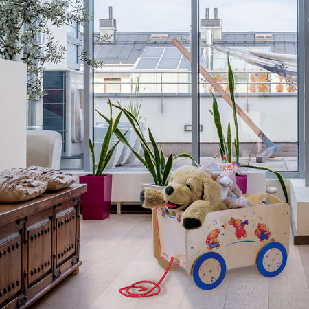 Carretto per Bambini - Animaletti Musicisti Portagiochi per Cameretta Dida