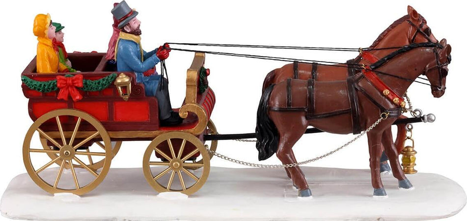 Carro natalizio con cavalli in poliresina decorazione per villaggio di Natale Casa e cucina/Decorazioni per interni/Addobbi e decorazioni per ricorrenze/Decorazioni natalizie/Oggettistica MagiediNatale.it - Altamura, Commerciovirtuoso.it