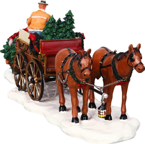 Carrozza con alberi di Natale e cavalli in poliresina per villaggio natalizio Casa e cucina/Decorazioni per interni/Addobbi e decorazioni per ricorrenze/Decorazioni natalizie/Oggettistica MagiediNatale.it - Altamura, Commerciovirtuoso.it