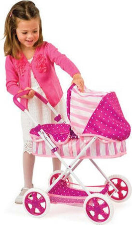 Carrozzina-giocattolo-Grandi-Giochi-GG71308-AMORE-MIO-Country-Fucsia