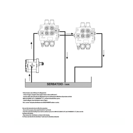 Distributore idraulico da 1/2" a 2 leve doppio effetto 80L