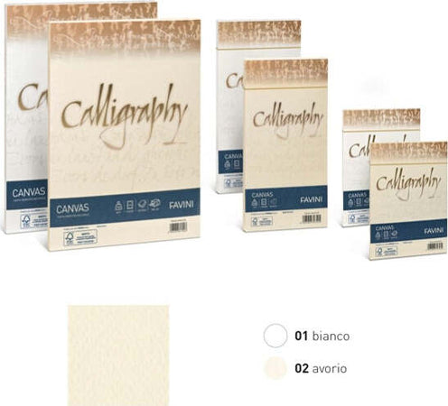 Carta Calligraphy Canvas - A4 - 100 gr - bianco 01 - Favini - conf. 50 fogli Cancelleria e prodotti per ufficio/Carta blocchi e quaderni/Carta/Carta da lettere Eurocartuccia - Pavullo, Commerciovirtuoso.it