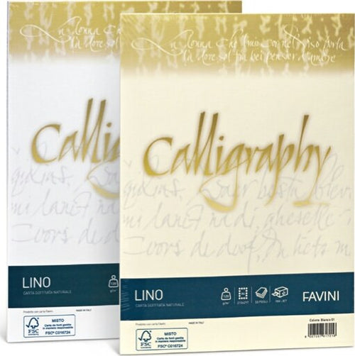 Carta Calligraphy Lino - A4 - 200 gr - avorio 02 - Favini - conf. 50 fogli Cancelleria e prodotti per ufficio/Carta blocchi e quaderni/Carta/Carta da lettere Eurocartuccia - Pavullo, Commerciovirtuoso.it