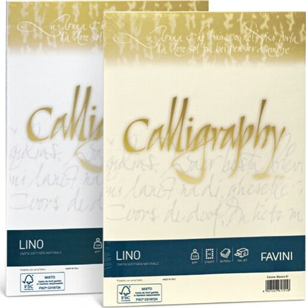 Carta Calligraphy Lino - A4 - 200 gr - bianco 01 - Favini - conf. 50 fogli Cancelleria e prodotti per ufficio/Carta blocchi e quaderni/Carta/Carta da lettere Eurocartuccia - Pavullo, Commerciovirtuoso.it