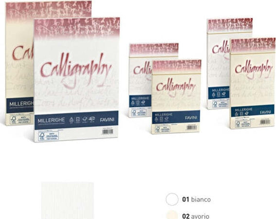 Carta Calligraphy Millerighe - A4 - 100 gr - avorio 02 - Favini - conf. 50 fogli Cancelleria e prodotti per ufficio/Carta blocchi e quaderni/Carta/Carta da lettere Eurocartuccia - Pavullo, Commerciovirtuoso.it