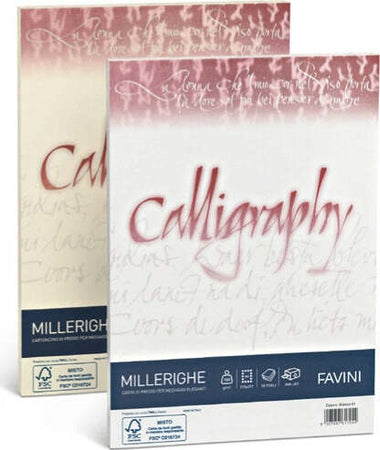 Carta Calligraphy Millerighe - A4 - 200 gr - bianco 01 - Favini - conf. 50 fogli Cancelleria e prodotti per ufficio/Carta blocchi e quaderni/Carta/Carta da lettere Eurocartuccia - Pavullo, Commerciovirtuoso.it