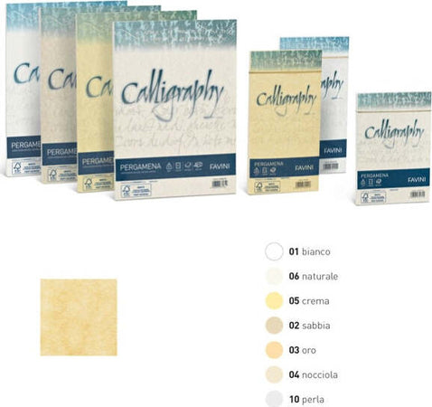 Carta Calligraphy Pergamena - A4 - 90 gr - A4 - sabbia 02 - Favini - conf. 50 fogli Cancelleria e prodotti per ufficio/Carta blocchi e quaderni/Carta/Carta da lettere Eurocartuccia - Pavullo, Commerciovirtuoso.it