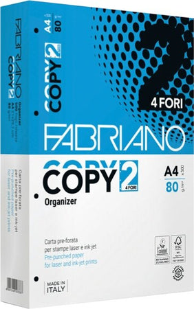 Carta Copy 4 fori - A4 - 80 gr - bianco - Fabriano - conf. 500 fogli [multipack] 5 pezzi Cancelleria e prodotti per ufficio/Carta blocchi e quaderni/Carta/Carta per fotocopiatrici e stampanti/Carta per fotocopiatrice e multiuso Eurocartuccia - Pavullo, Commerciovirtuoso.it