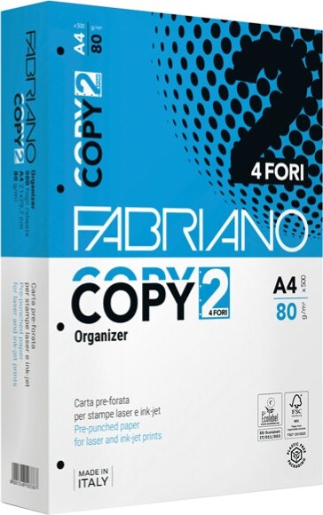 Carta Copy 4 fori - A4 - 80 gr - bianco - Fabriano - conf. 500 fogli [multipack] 5 pezzi Cancelleria e prodotti per ufficio/Carta blocchi e quaderni/Carta/Carta per fotocopiatrici e stampanti/Carta per fotocopiatrice e multiuso Eurocartuccia - Pavullo, Commerciovirtuoso.it
