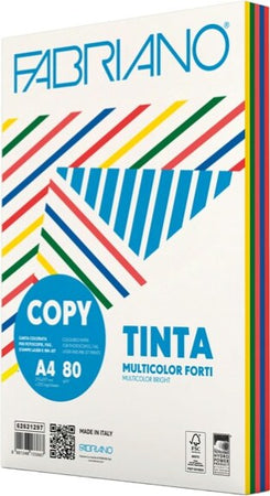 Carta Copy Tinta Multicolor - A4 - 80 gr - mix 5 colori forti - Fabriano - conf. 250 fogli Casa e cucina/Hobby creativi/Carta e lavorazione della carta/Carta/Carta decorativa Eurocartuccia - Pavullo, Commerciovirtuoso.it