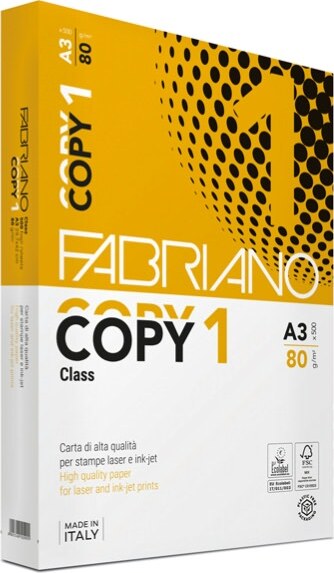 Carta copy1 class - A3 - 80 gr - bianco - Fabriano - conf. 500 fogli [multipack] 5 pezzi Cancelleria e prodotti per ufficio/Carta blocchi e quaderni/Carta/Carta per fotocopiatrici e stampanti/Carta per fotocopiatrice e multiuso Eurocartuccia - Pavullo, Commerciovirtuoso.it