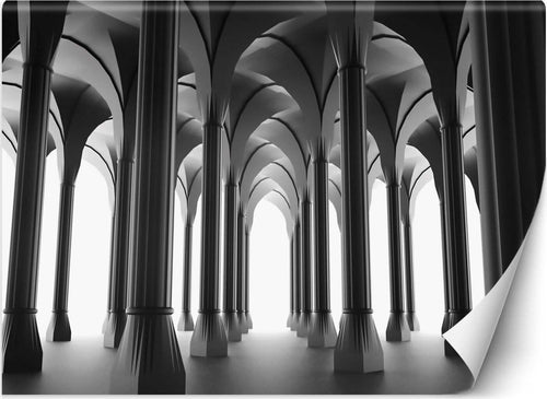 Carta-Da-Parati,-3D-Architettura-Colonne-Grigio