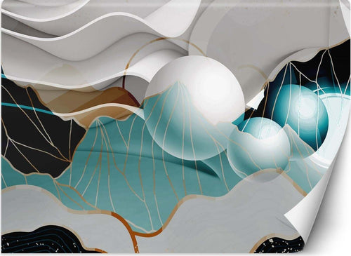 Carta-Da-Parati,-Astratto-con-sfere-3D