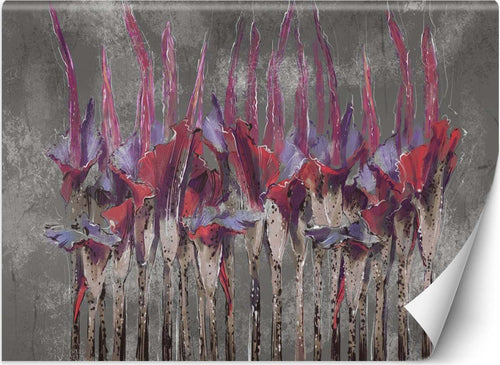 Carta-Da-Parati,-Astratto-Piante-Fiori-come-dipinto