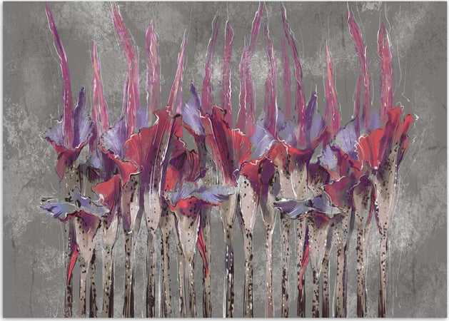 Carta-Da-Parati,-Astratto-Piante-Fiori-come-dipinto
