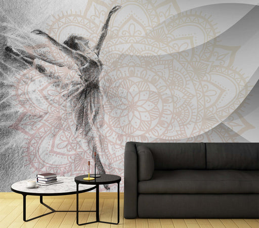 Carta-Da-Parati,-Ballerina-Mandala