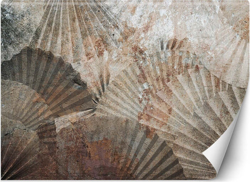 Carta-Da-Parati,-Beige-Marrone-Ventaglio-Astratto