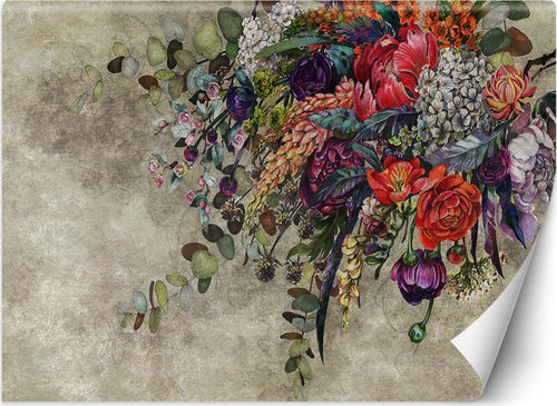 Carta-Da-Parati,-Bouquet-appeso-Struttura-in-cemento