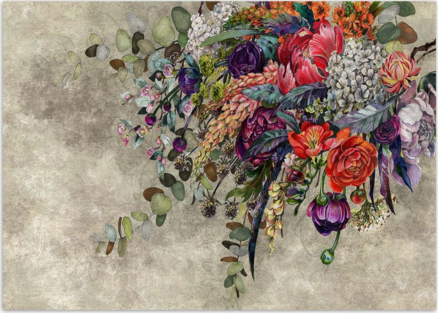 Carta-Da-Parati,-Bouquet-appeso-Struttura-in-cemento