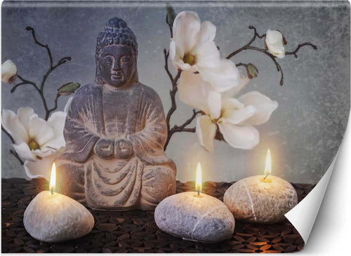 Carta-Da-Parati,-Buddha-con-candele