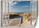 Carta-Da-Parati,-Finestra-con-vista-sulla-discesa-alla-spiaggia
