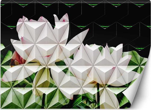 Carta-Da-Parati,-Fiore-di-loto-geometrico