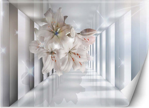 Carta-Da-Parati,-Fiori-a-tunnel-effetto-3D