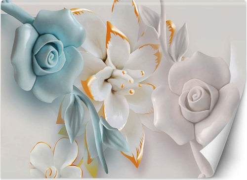 Carta-Da-Parati,-Fiori-astratti-3d