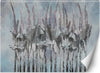 Carta-Da-Parati,-Fiori-astratti-piante-cemento-blu-grigio