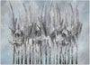 Carta-Da-Parati,-Fiori-astratti-piante-cemento-blu-grigio