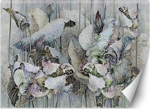 Carta-Da-Parati,-Fiori-di-loto-beige