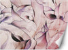 Carta-Da-Parati,-Fiori-Foglie-Viola-Rosa-Effetto-3D