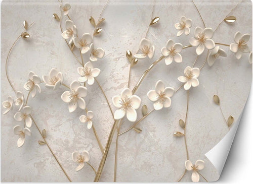 Carta-Da-Parati,-Fiori-su-rami-3d