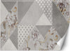 Carta-Da-Parati,-Fiori-su-texture-grigia