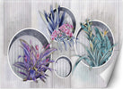 Carta-Da-Parati,-Fiori-viola-in-vaso-aspetto-concreto