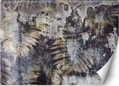 Carta-Da-Parati,-Foglie-di-felce-dorate