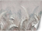 Carta-Da-Parati,-Foglie-di-palma-in-cemento-grigio-3D