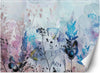 Carta-Da-Parati,-Foglie-Fiori-Farfalle-Blu-Rosa