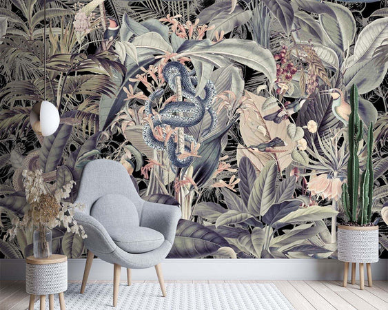 Carta-Da-Parati,-Foglie-tropicali-Monstera
