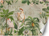 Carta-Da-Parati,-Foglie-tropicali-Pappagallo