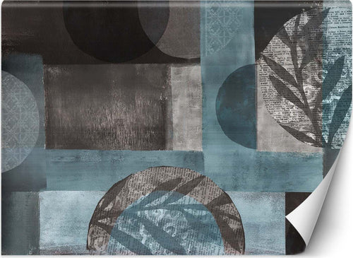 Carta-Da-Parati,-Forme-astratte-3D-Boho-Turchese
