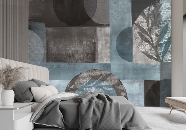 Carta-Da-Parati,-Forme-astratte-3D-Boho-Turchese