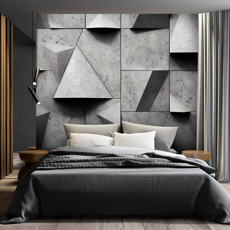 Carta-Da-Parati,-Forme-geometriche-concrete-3D