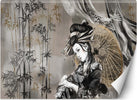 Carta-Da-Parati,-Geisha-e-bambù