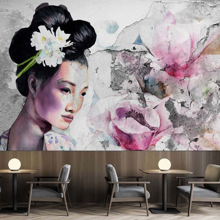 Carta-Da-Parati,-Geisha-giapponese