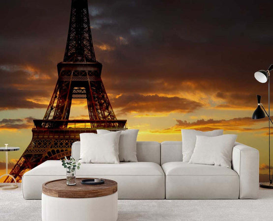 Carta-Da-Parati,-La-Torre-Eiffel-al-tramonto