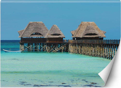 Carta-Da-Parati,-Maldive-Capanne-tropicali-sull'acqua
