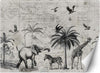 Carta-Da-Parati,-Mappa-del-mondo-e-Savana-Vintage