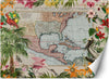 Carta-Da-Parati,-Mappa-del-mondo-Foglie-di-giungla